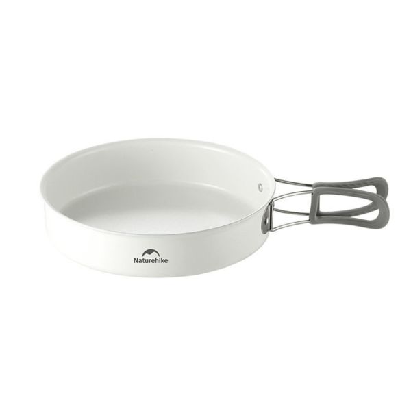 Сковорідка зі складаною ручкою Naturehike CNK2450CF013, 17,5 см, алюміній, біла