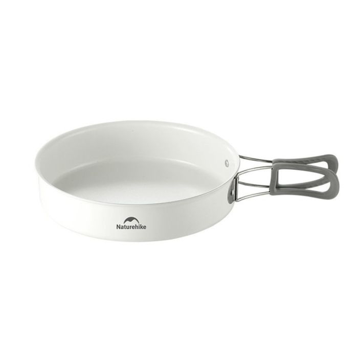 Сковорідка зі складаною ручкою Naturehike CNK2450CF013, 17,5 см, алюміній, біла