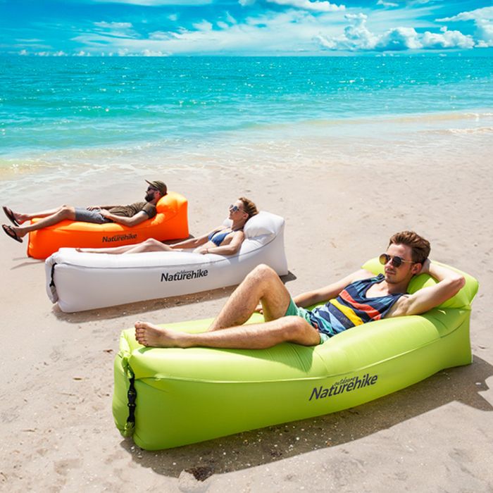 Матрац, ламзак надувний Naturehike NH20FCD06, 180х70х52 см, оливковий, має чохол-рюкзак