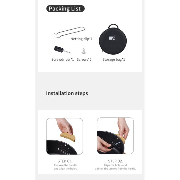 Настільна кругла піч із решіткою гриль Naturehike CNK2550CF010, 36*32.6*12 см, хромоване залізо