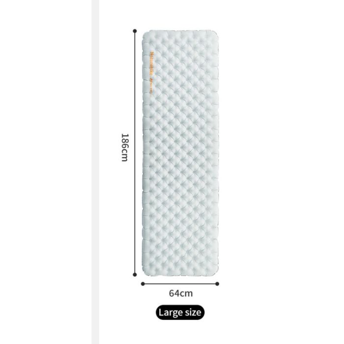 Матрац надувний одномісний UL Naturehike CNK2450WS012, 186*64, сірий
