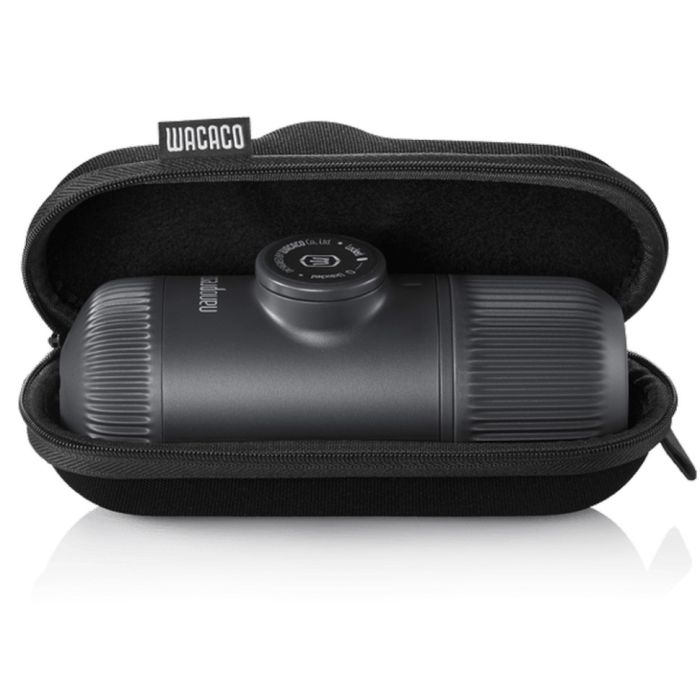 Портативна еспресо-кавоварка Wacaco Nanopresso сіра з чохлом, механічна, для меленої кави