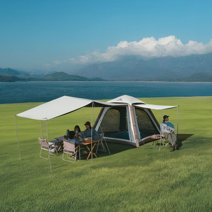 Намет чотиримісний автоматичний надувний із тентом Naturehike Ango CNK2550WS017, сірий