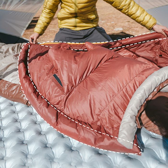Спальник з натуральним пухом Naturehike Snowbird CNK2550WS014, p-р M, коричневий 400 г
