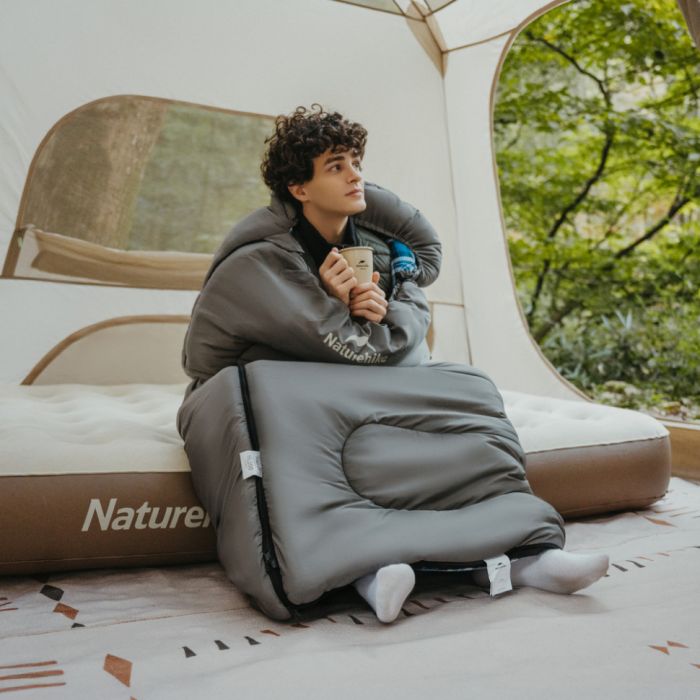 Спальний мішок з капюшоном Naturehike Clear Sky HL500 CNK2450WS042, сірий