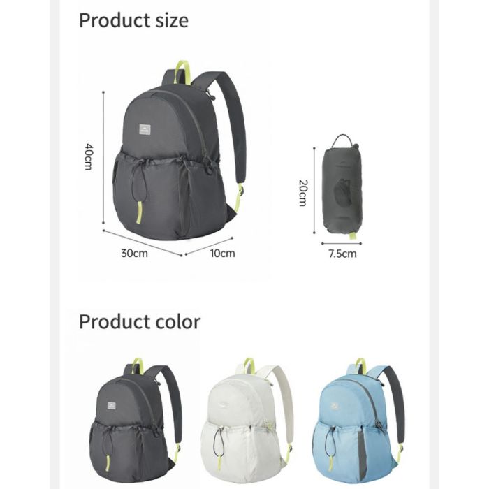 Рюкзак компактний Naturehike CNK2450XB026, 20 л, сірий