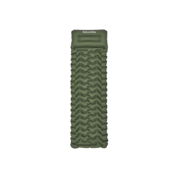 Матрац туристичний надувний одномісний  Naturehike CNK2550WS019, 200х60х6.5 см, зелений, для кемпінгу із мішком для надування