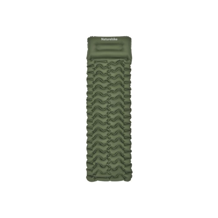 Матрац туристичний надувний одномісний  Naturehike CNK2550WS019, 200х60х6.5 см, зелений, для кемпінгу із мішком для надування