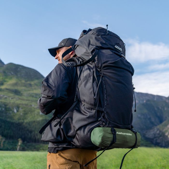 Матрац туристичний надувний двомісний  Naturehike CNK2550WS019, 200х125х6.5 см, синій, для кемпінгу із мішком для надування