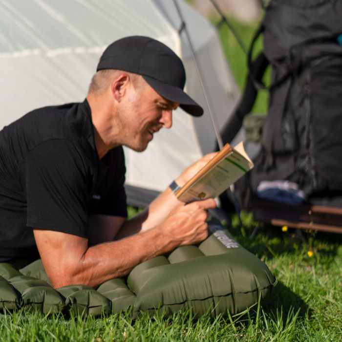Матрац туристичний надувний двомісний  Naturehike CNK2550WS019, 200х125х6.5 см, синій, для кемпінгу із мішком для надування