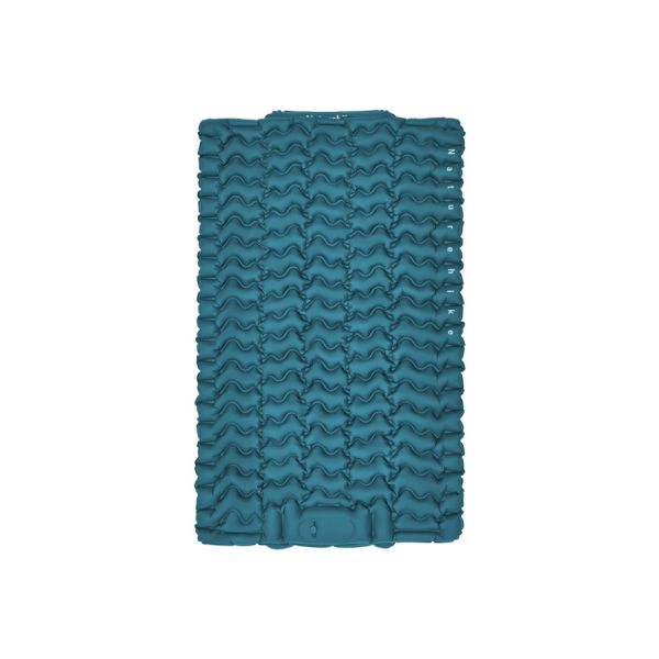 Матрац туристичний надувний двомісний Naturehike CNK2550WS019, 200х125х6.5 см, синій із вбудованою помпою для надування