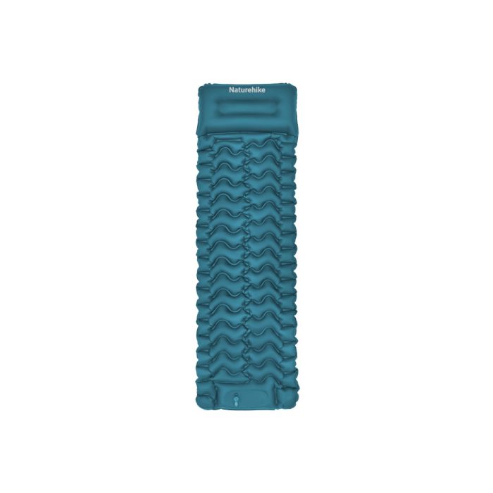 Матрац туристичний надувний одномісний  Naturehike CNK2550WS019, 200х60х6.5 см, синій із вбудованою помпою для надування