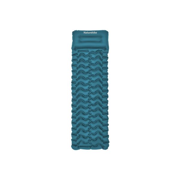 Матрац туристичний надувний одномісний  Naturehike CNK2550WS019, 200х60х6.5 см, синій, для кемпінгу із мішком для надування