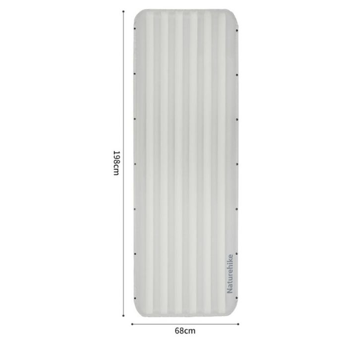 Матрац туристичний надувний одномісний  Naturehike CNK2450WS035, 198х68х9.5 см, білий із вбудованою помпою для надування