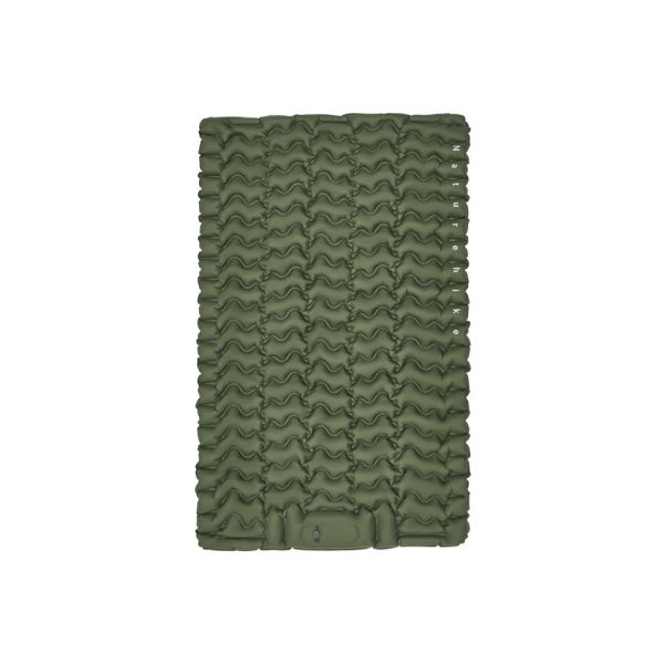 Матрац туристичний надувний двомісний Naturehike CNK2550WS019, 200х125х6.5 см, зелений із вбудованою помпою для надування
