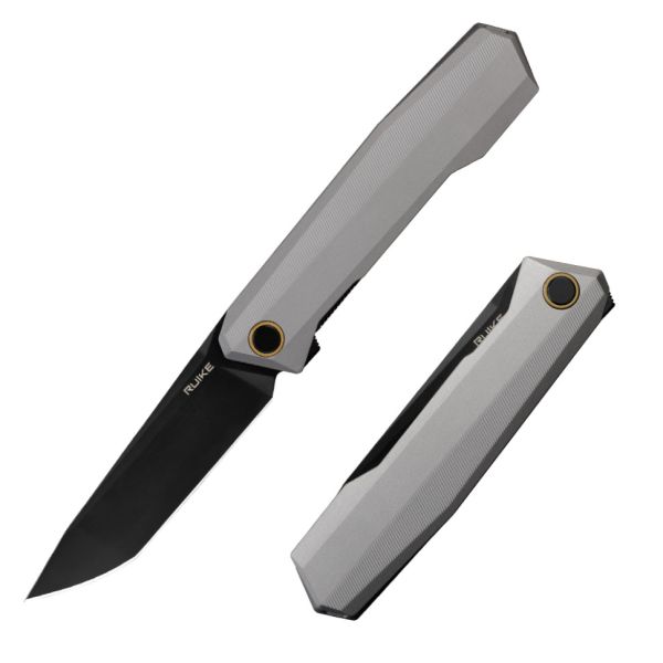Ніж складаний туристичний Ruike P166-AК, (9.2 см) 14C28N / Aluminum сірий