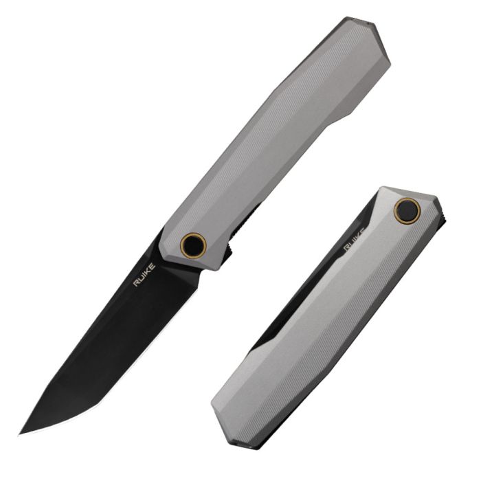Ніж складаний туристичний Ruike P166-AК, (9.2 см) 14C28N / Aluminum сірий