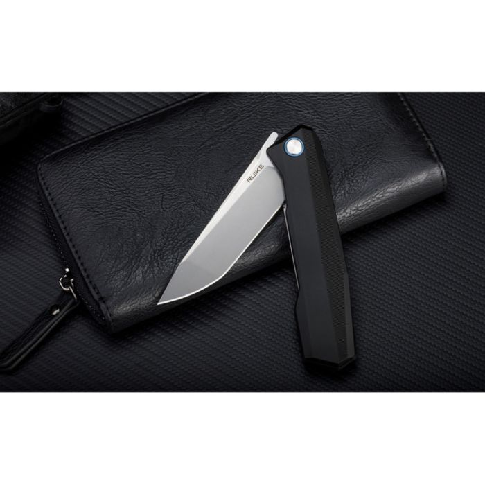 Ніж складаний туристичний Ruike P166-AB, (9.2 см) 14C28N / Aluminum чорний