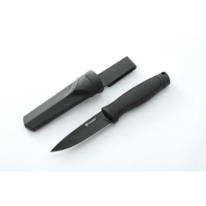 Ніж складаний туристичний Ganzo G806BW (9.8 см) 8Cr14 / PP+TPR чорний з чохлом