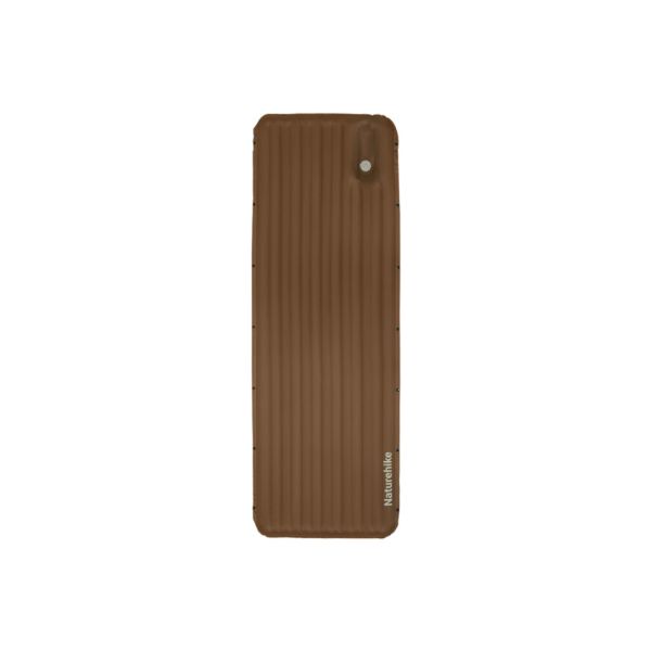 Матрац туристичний надувний одномісний  Naturehike CNK2450WS035, 198х68х9.5 см, коричневий із вбудованою помпою для надування