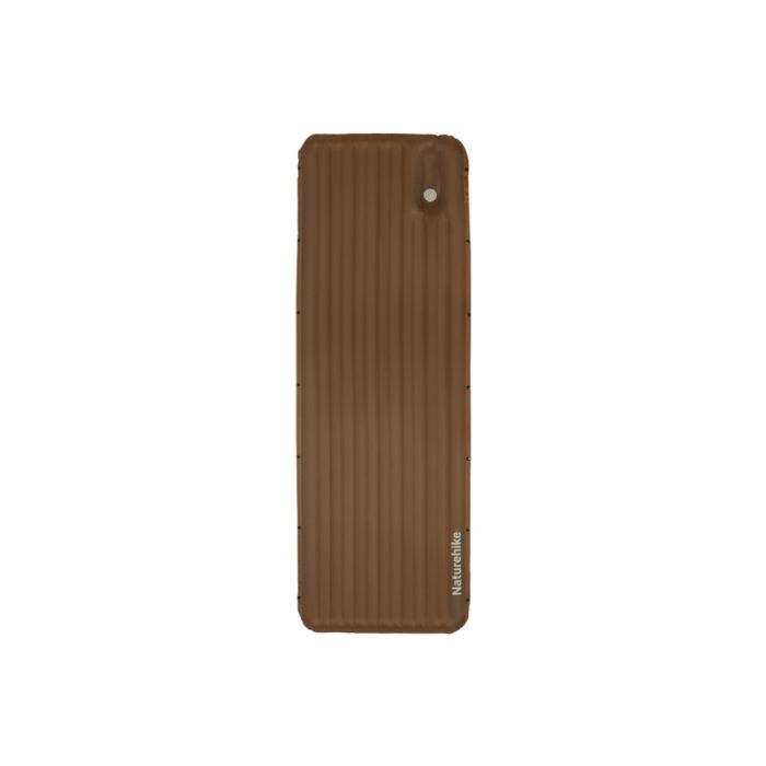 Матрац туристичний надувний одномісний  Naturehike CNK2450WS035, 198х68х9.5 см, коричневий із вбудованою помпою для надування
