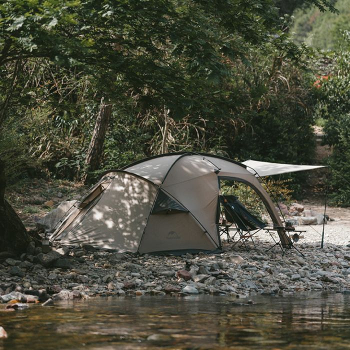 Намет двомісний з великим тамбуром та навісом Naturehike Shandi CNK2300ZP017, сірий