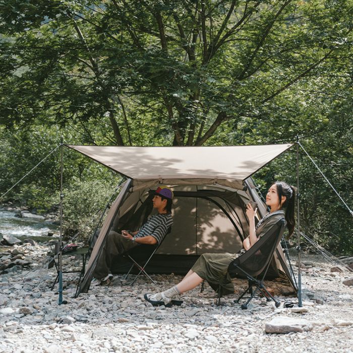 Намет двомісний з великим тамбуром та навісом Naturehike Shandi CNK2300ZP017, сірий