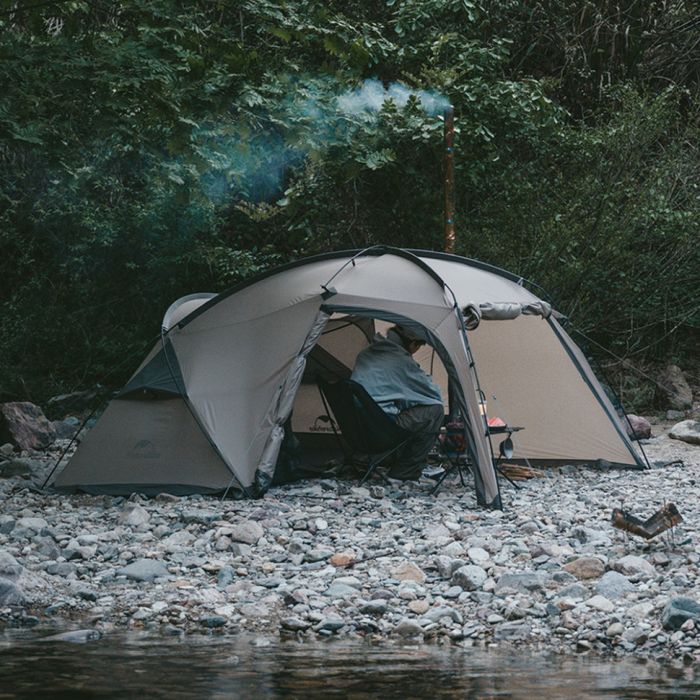 Намет двомісний з великим тамбуром та навісом Naturehike Shandi CNK2300ZP017, сірий
