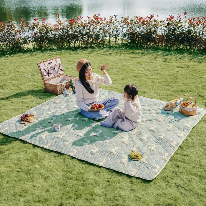 Килимок для пікніка Naturehike CNK2350WS010 210*240 см, блакитний із принтом