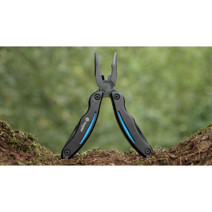 Мультитул Ganzo G109, (16.5 см) 10 функцій, чорний з блакитним + чохол