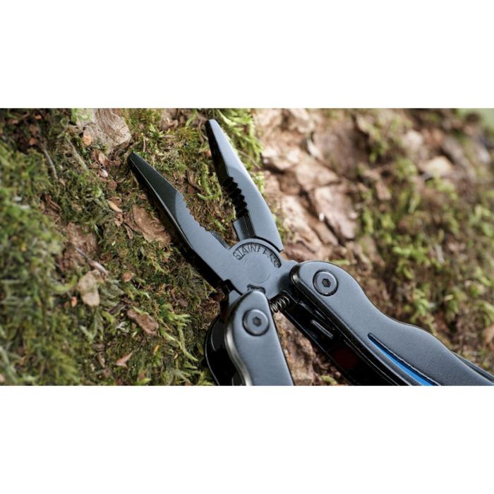 Мультитул Ganzo G109, (16.5 см) 10 функцій, чорний з блакитним + чохол