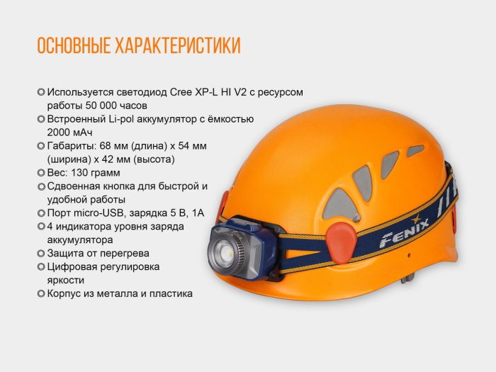 Ліхтар налобний Fenix HL40R Cree XP-LHIV2 LED синій