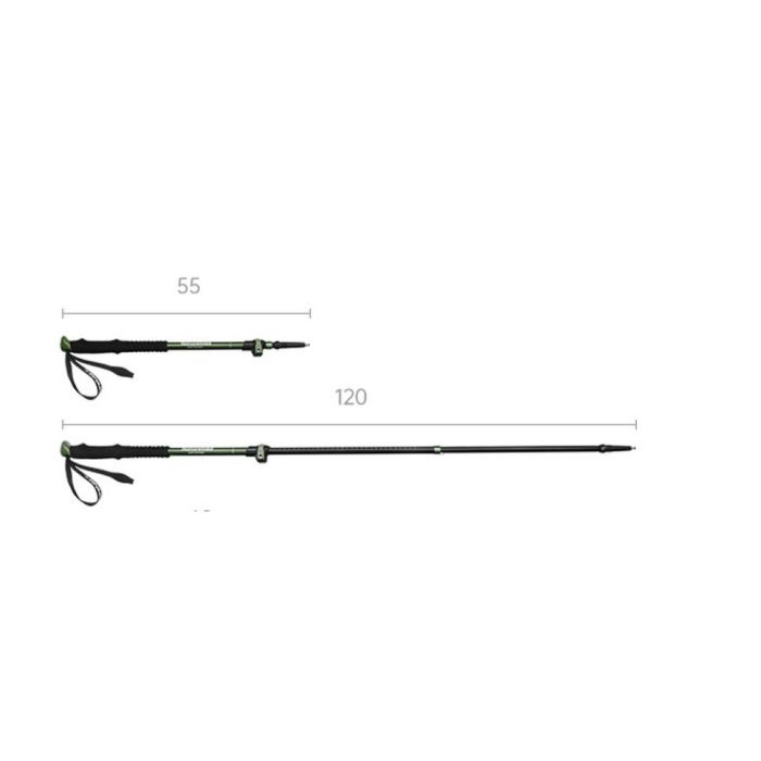Трекінгова палиця 3-сек. Naturehike CNK2550DS010, 55-120 см, алюміній, зелена