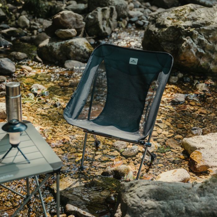 Стілець складаний ультралегкий Naturehike Stellaluna L04 CNK2450JJ015, розмір М, алюміній, сірий