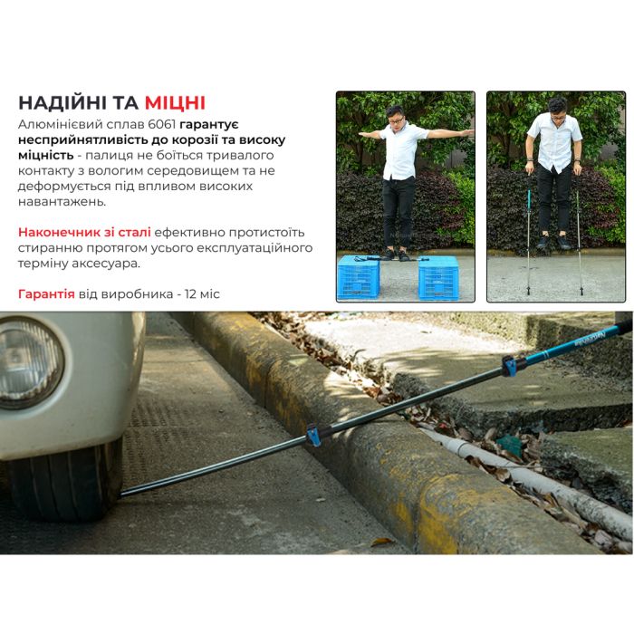 Трекінгова палиця телескопічна для походів та спортивної ходьби Naturehike Men ST 01 6061 AL NH17D001-Z алюміній Зелена