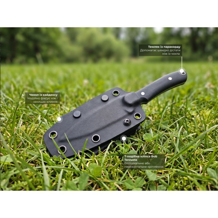 Ніж фіксований кишеньковий Civivi High Grass Field Knife (7,4 см) 14C28N / Micarta зелений з чохлом