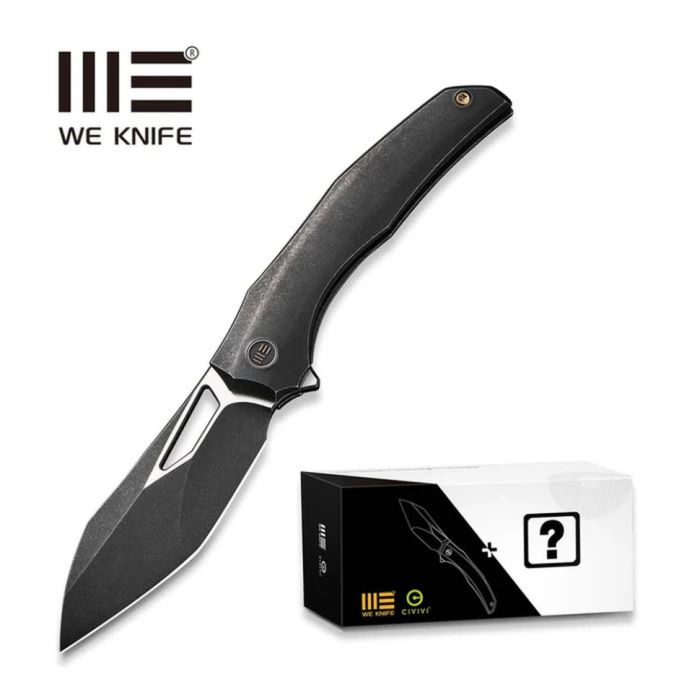 Ніж складаний туристичний WE Knife Ignio Mystery Box, (8.4 см) CPM 20CV / титан 6AL4V чорний