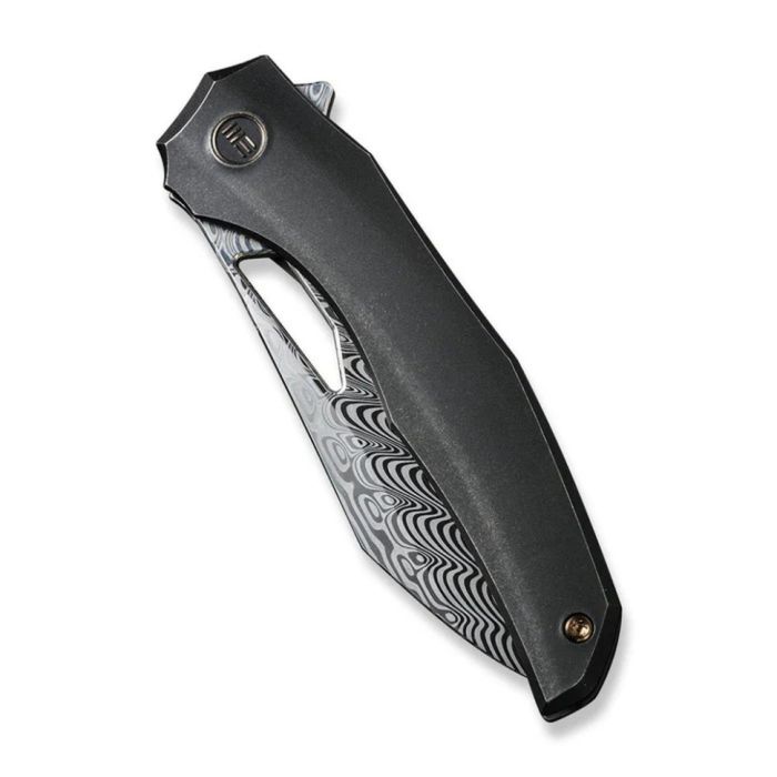 Ніж складаний туристичний WE Knife Ignio Mystery Box Ignio Mystery Box, (8.39 см) Damasteel (Hakkapella) / 6AL4V Titanium чорний