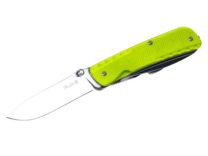 Багатофункціональний ніж Ruike Trekker LD43, (8.5 см) 12C27 / G10 зелений, 15 інстр.