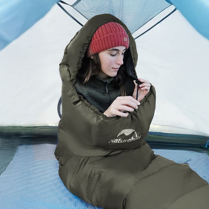 Спальник з капюшоном Naturehike CNK2300SD014 MJ600 Січ, зелений