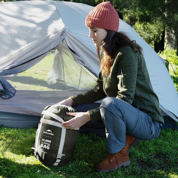 Спальник з капюшоном Naturehike CNK2300SD014 MJ600 Січ, зелений