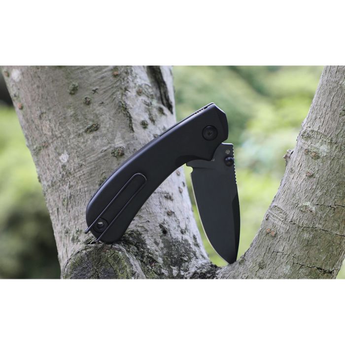 Ніж складаний кишеньковий Ruike P736-AB, (7.5 см) 14C28N / алюміній, чорний