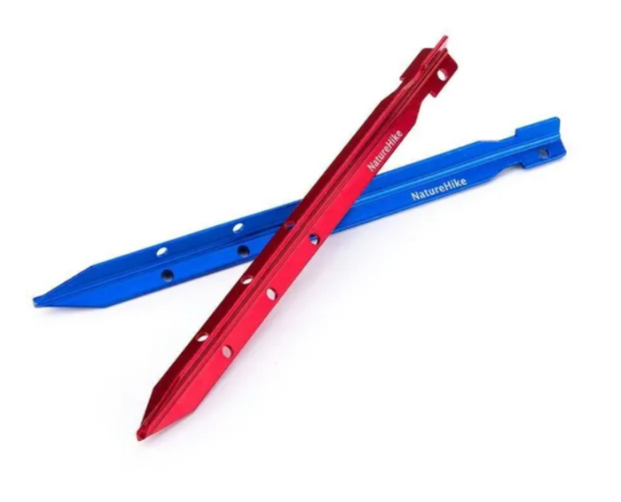 Кілки алюмінієві Naturehike NH15A005-I  18 см, блакитний (8 шт)