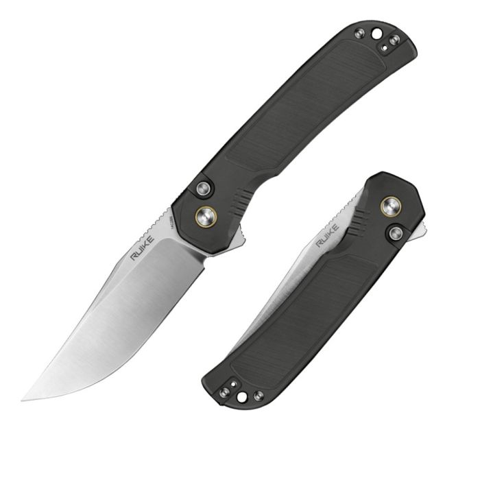 Ніж складаний туристичний Ruike P192-AK, (9.1 см) 14C28N / алюмінієвий сплав 6063, сірий
