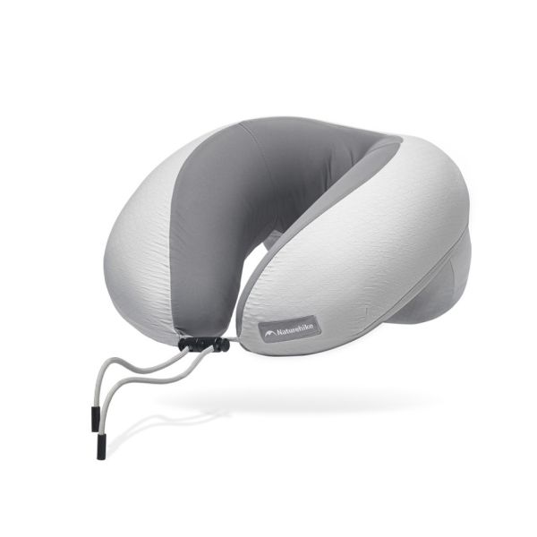 Подушка надувна для шиї Naturehike CNK2550WS040, сіра з чохлом для надування