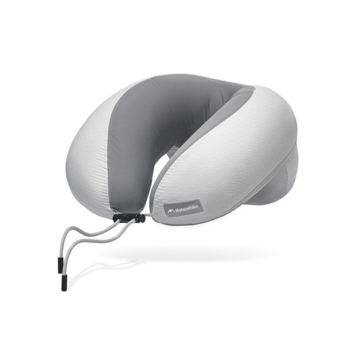 Подушка надувна для шиї Naturehike CNK2550WS040, сіра з чохлом для надування