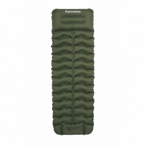 Матрац туристичний надувний одномісний Naturehike CNK2550WS019, 200x60x9.5 см, зелений, прямокутний із вбудованою помпою