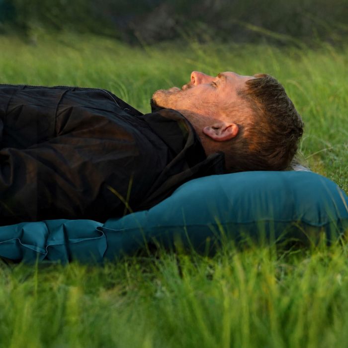 Матрац туристичний надувний одномісний Naturehike CNK2550WS019, 200x60x9.5 см, синій, прямокутний із вбудованою помпою