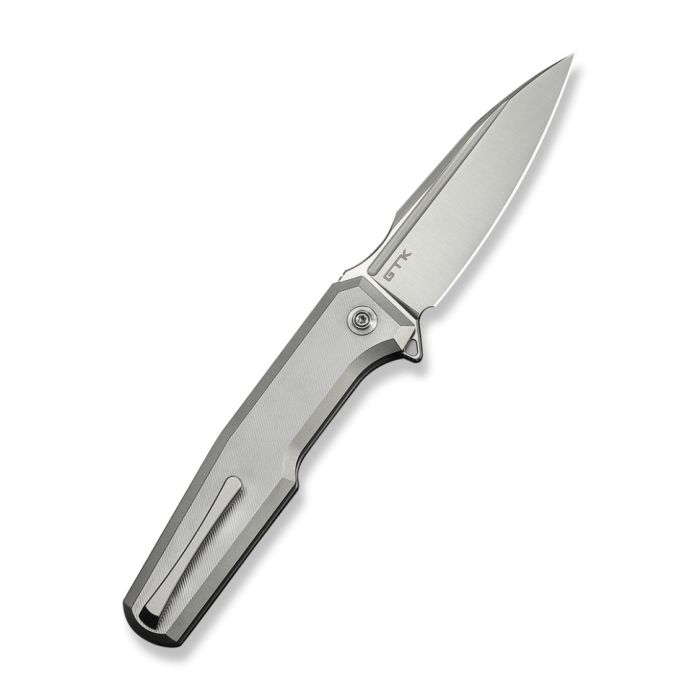 Ніж складаний туристичний Weknife Dressytak (8.6 см) Bohler M390 / Titanium сірий