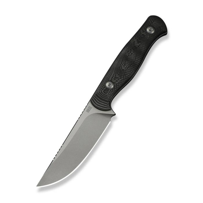 Ніж фіксований туристичний Weknife Notchline, (8.7 см) CPM S35VN /Carbon Fiber чорний з чохлом